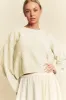 Davi & Dani Diamond Cable Pattern Drop Shoulder Sweater sold by Charming Charlie