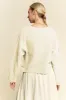 Davi & Dani Diamond Cable Pattern Drop Shoulder Sweater sold by Charming Charlie