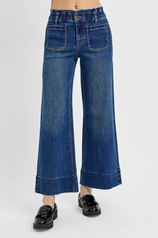 RISEN Elastic Band Wide Leg Jeans sold by Charming Charlie