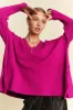 Davi & Dani Ribbed Side Slit V-Neck Sweater sold by Charming Charlie