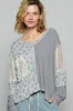 POL Floral Crochet Patch V-Neck Top sold by Charming Charlie