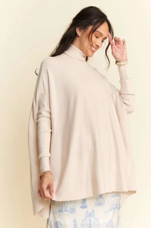 Davi & Dani High-Low Turtleneck Long Sleeve Knit Top sold by Charming Charlie