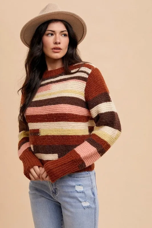 Annie Wear Color Block Round Neck Long Sleeve Sweater sold by Charming Charlie product image thumbnail 3