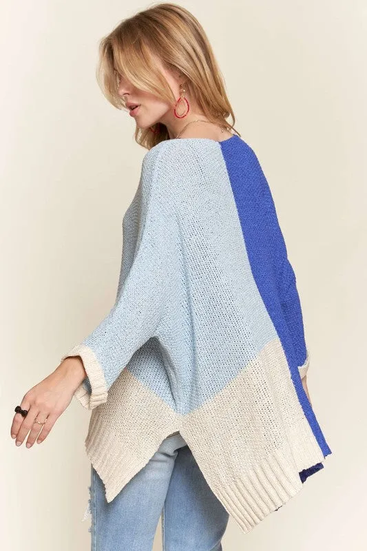 ADORA Side Slit Color Block Long Sleeve Sweater sold by Charming Charlie product image thumbnail 3