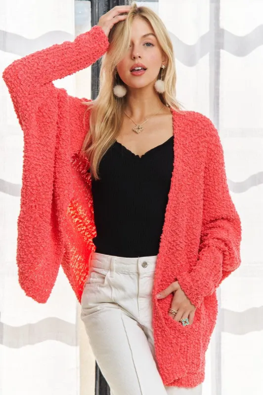 ADORA Popcorn Knit Open Front Long Sleeve Cardigan sold by Charming Charlie