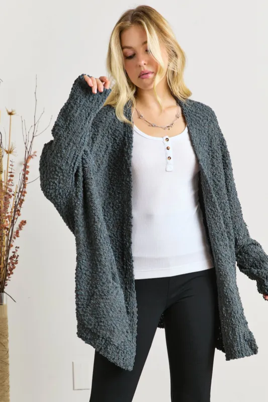 ADORA Popcorn Knit Open Front Long Sleeve Cardigan sold by Charming Charlie