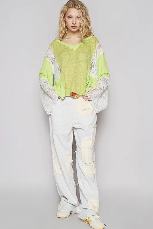 POL Lace Detail V-Neck Flare Sleeve Blouse sold by Charming Charlie product image thumbnail 5