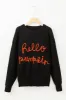 HELLO PUMPKIN Round Neck Long Sleeve Sweater sold by Charming Charlie