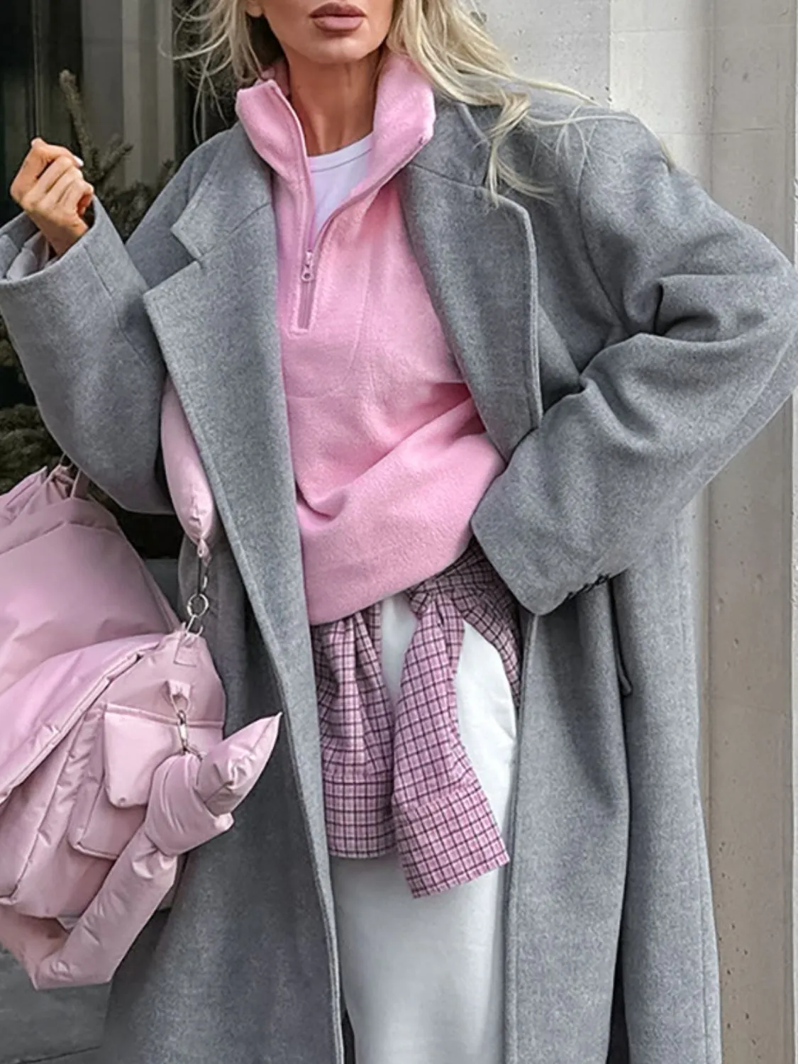 Quarter Zip Long Sleeve Sweatshirt sold by Charming Charlie product image thumbnail 3