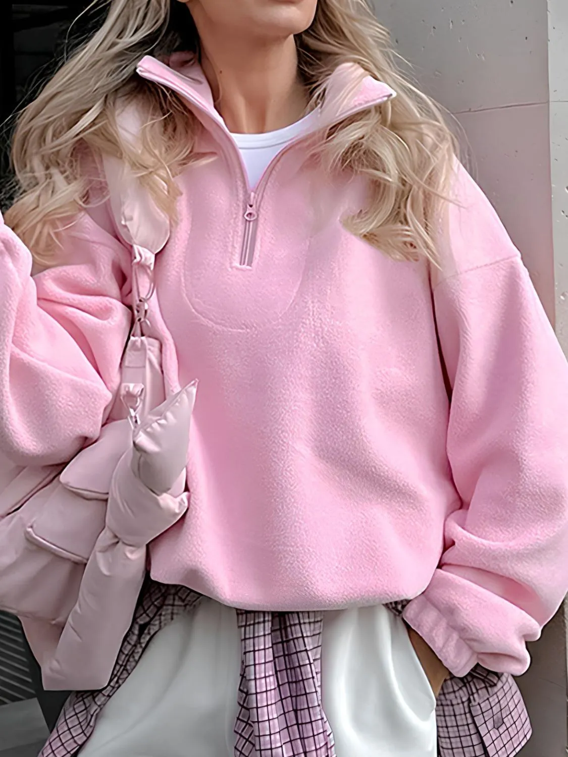 Quarter Zip Long Sleeve Sweatshirt sold by Charming Charlie