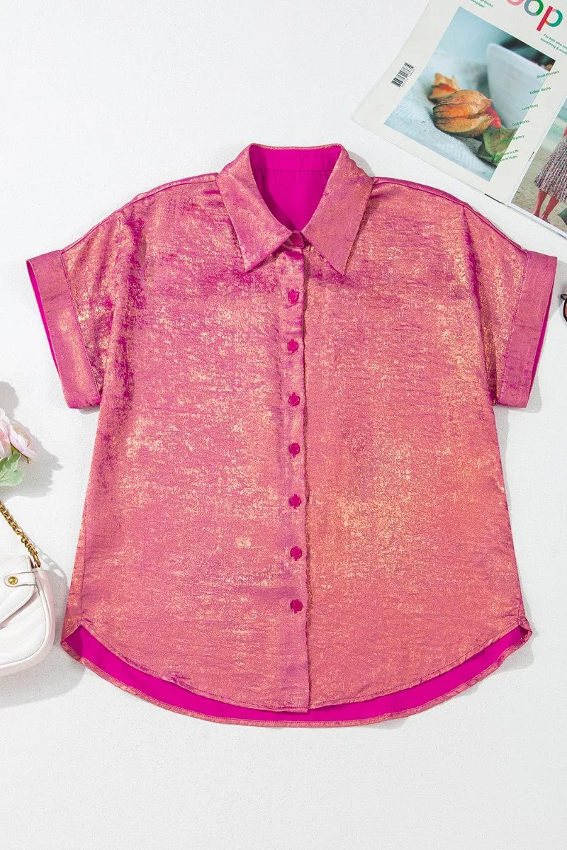 Short Sleeve Button Up Shirt sold by Charming Charlie product image thumbnail 4