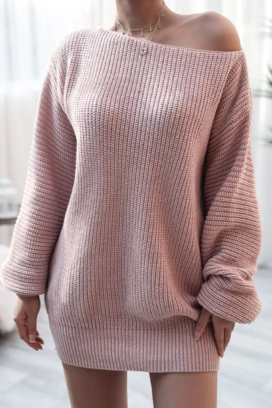Boat Neck Long Sleeve Mini Sweater Dress sold by Charming Charlie