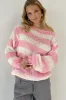 Contrast Striped Boat Neck Long Sleeve Sweater sold by Charming Charlie