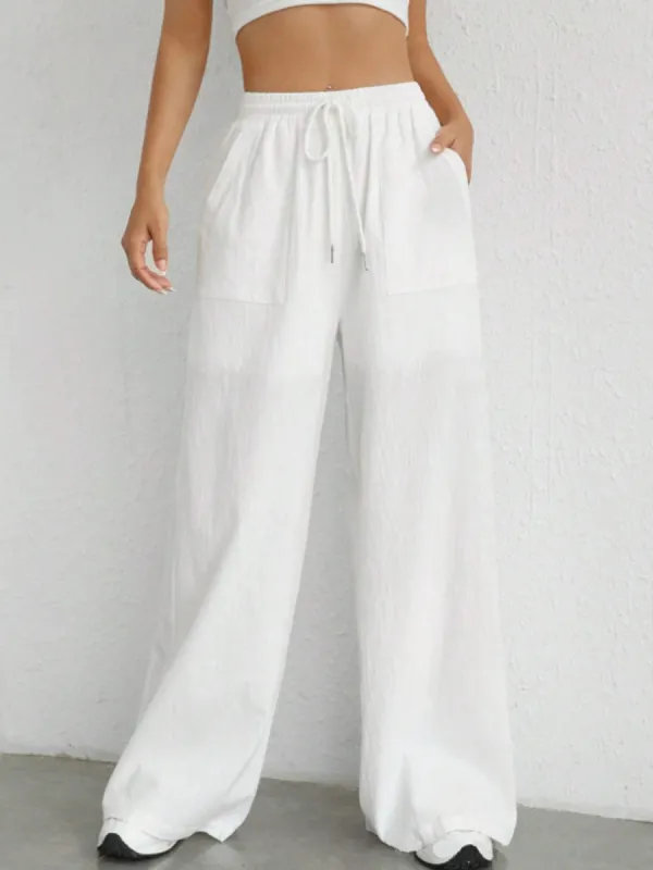 Drawstring Wide Leg Pants sold by Charming Charlie
