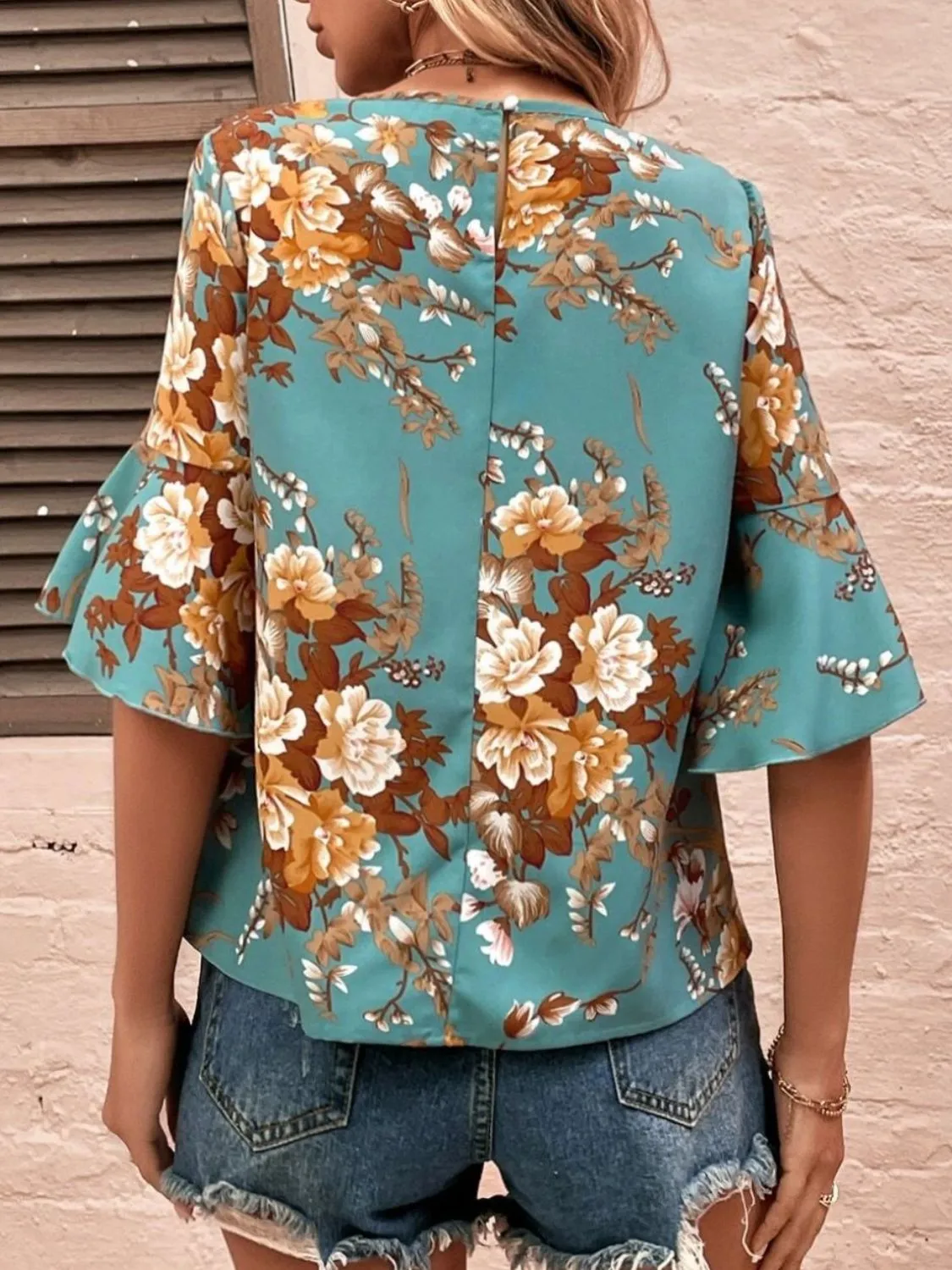 Printed Round Neck Half Sleeve Blouse sold by Charming Charlie product image thumbnail 3