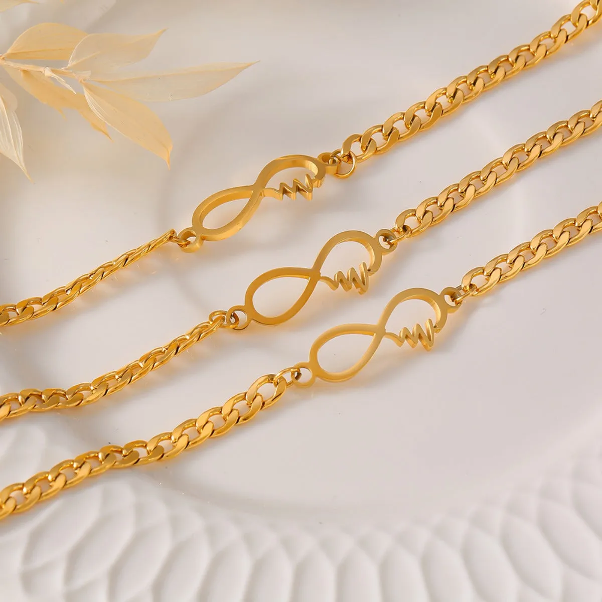 Titanium Steel Infinity Anklet Bracelet sold by Charming Charlie product image thumbnail 3