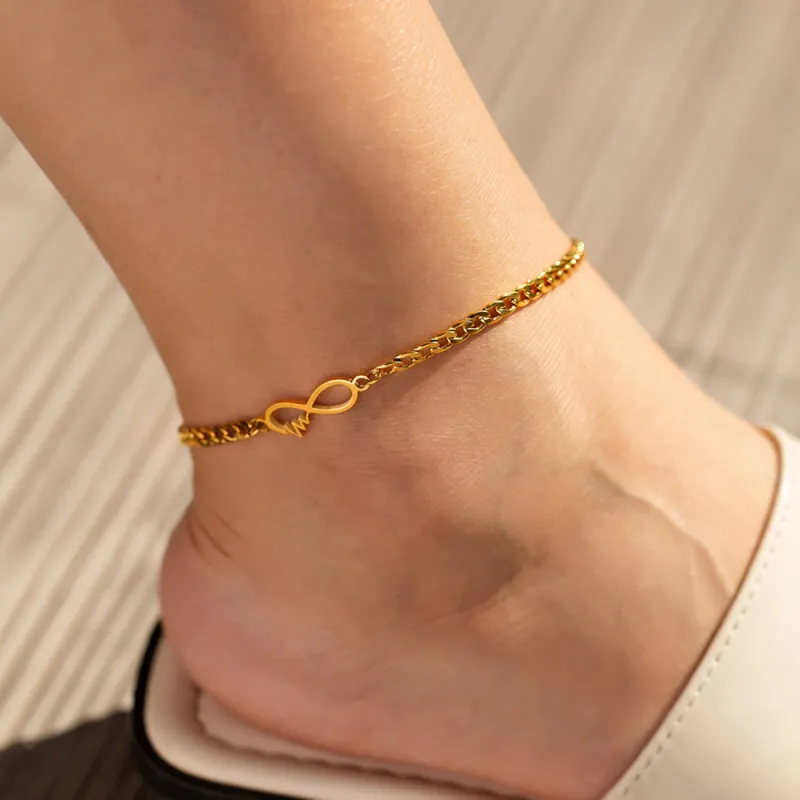 Titanium Steel Infinity Anklet Bracelet sold by Charming Charlie