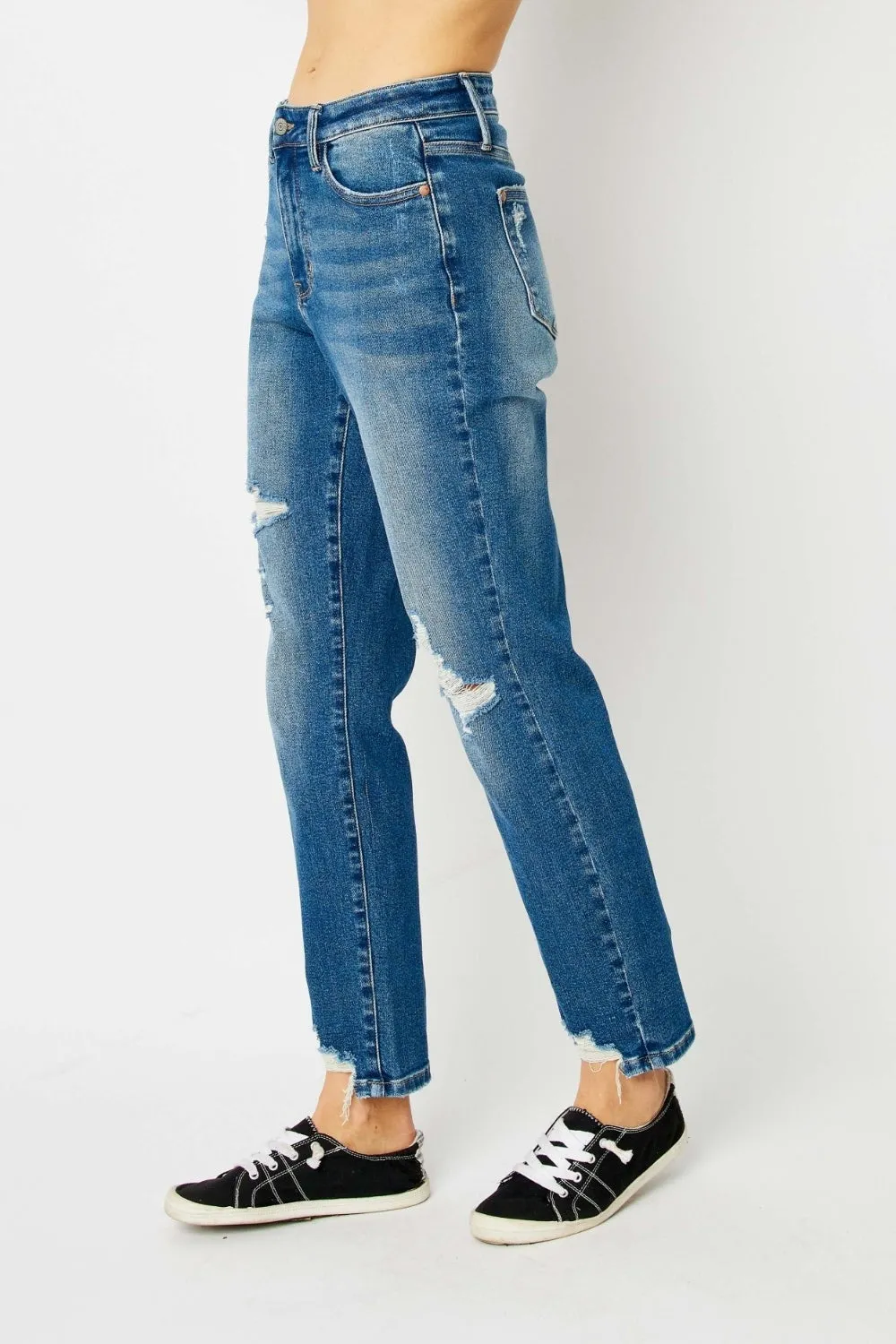 Judy Blue Full Size Distressed Slim Jeans sold by Charming Charlie product image thumbnail 3