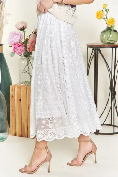 ADORA Elastic Waist Lace Midi Skirt sold by Charming Charlie product image thumbnail 3