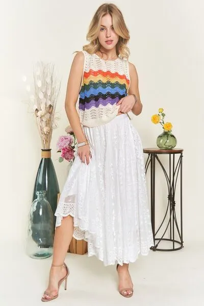 ADORA Elastic Waist Lace Midi Skirt sold by Charming Charlie product image thumbnail 5