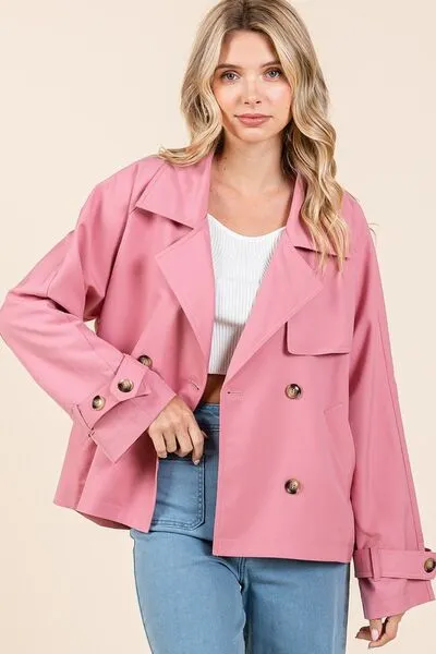 Mittoshop Double Breasted Long Sleeve Trench Coat Jacket sold by Charming Charlie