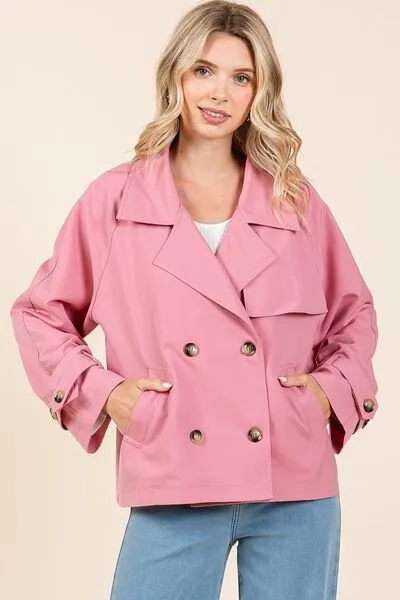 Mittoshop Double Breasted Long Sleeve Trench Coat Jacket sold by Charming Charlie product image thumbnail 3