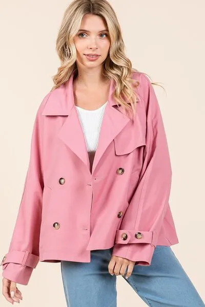 Mittoshop Double Breasted Long Sleeve Trench Coat Jacket sold by Charming Charlie product image thumbnail 2