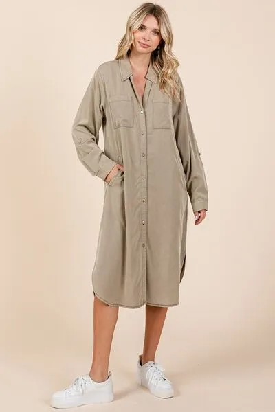 Mittoshop Button Down Long Sleeve Shirt Dress sold by Charming Charlie product image thumbnail 3
