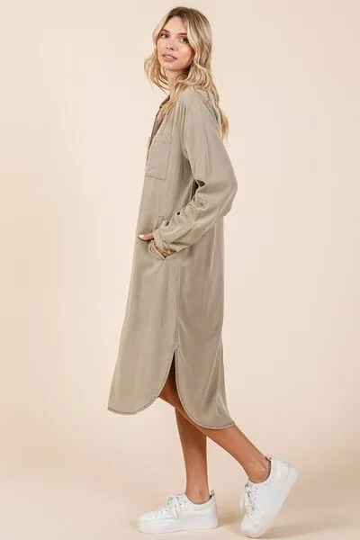 Mittoshop Button Down Long Sleeve Shirt Dress sold by Charming Charlie product image thumbnail 4