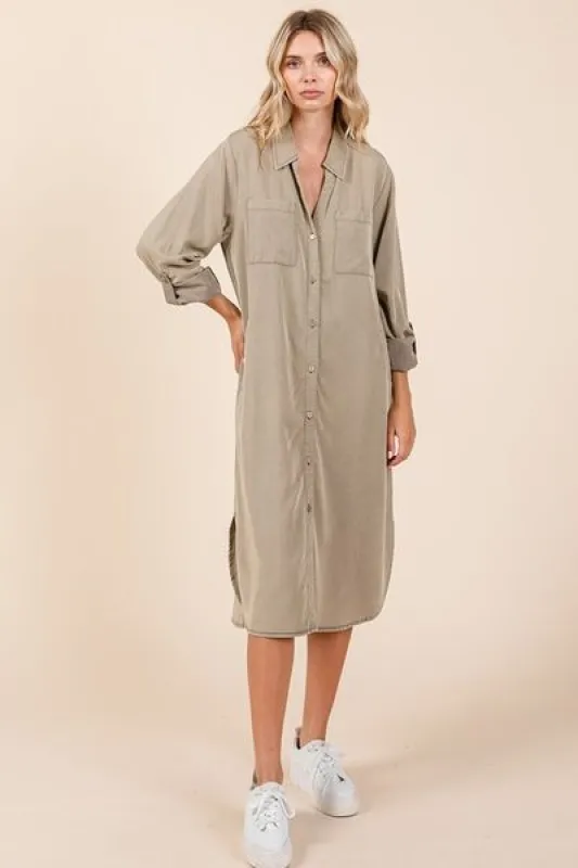 Mittoshop Button Down Long Sleeve Shirt Dress sold by Charming Charlie