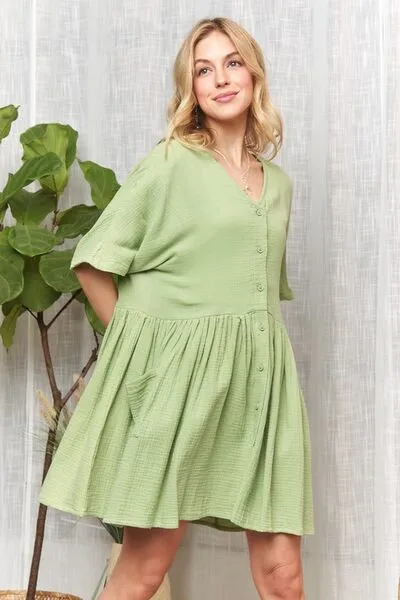 ADORA V-Neck Half Sleeve Dress with Pockets sold by Charming Charlie product image thumbnail 3