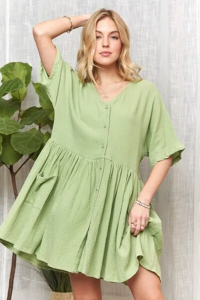 ADORA V-Neck Half Sleeve Dress with Pockets sold by Charming Charlie product image thumbnail 4