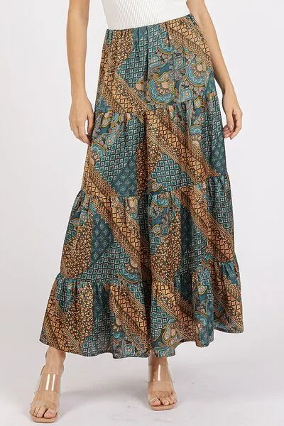 Mittoshop Paisley Patchwork Print Satin Maxi Skirt sold by Charming Charlie