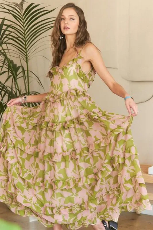 ADORA Ruffled Tiered Scoop Neck Cami Dress sold by Charming Charlie