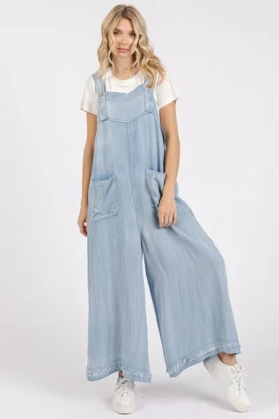 Mittoshop Wide Strap Wide Leg Overalls with Pockets sold by Charming Charlie product image thumbnail 2