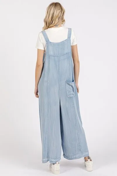 Mittoshop Wide Strap Wide Leg Overalls with Pockets sold by Charming Charlie product image thumbnail 4