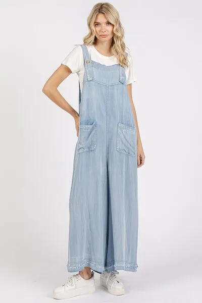 Mittoshop Wide Strap Wide Leg Overalls with Pockets sold by Charming Charlie
