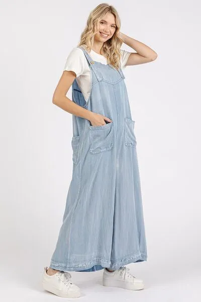 Mittoshop Wide Strap Wide Leg Overalls with Pockets sold by Charming Charlie product image thumbnail 3
