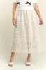 ADORA Elastic Waist Layered Mesh Midi Skirt sold by Charming Charlie