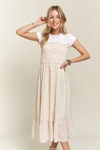 ADORA Smocked Floral Ruffled Hem Cami Dress sold by Charming Charlie product image thumbnail 2