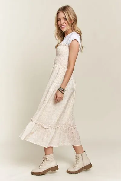 ADORA Smocked Floral Ruffled Hem Cami Dress sold by Charming Charlie product image thumbnail 3