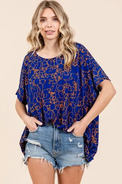 Mittoshop Abstract Print Round Neck Short Sleeve Top sold by Charming Charlie