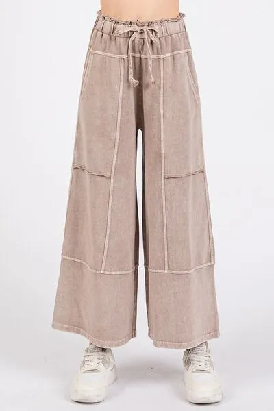 Mittoshop Mineral Wash Seam French Terry Wide Leg Pants sold by Charming Charlie product image thumbnail 2