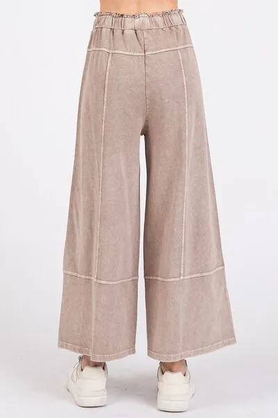 Mittoshop Mineral Wash Seam French Terry Wide Leg Pants sold by Charming Charlie product image thumbnail 4