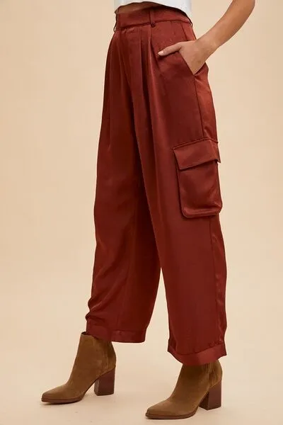 Annie Wear Wide Leg Cargo Satin Pants sold by Charming Charlie product image thumbnail 3