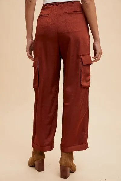 Annie Wear Wide Leg Cargo Satin Pants sold by Charming Charlie product image thumbnail 4