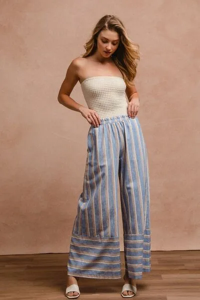 BiBi Striped Wide Leg Pants with Pockets sold by Charming Charlie product image thumbnail 5