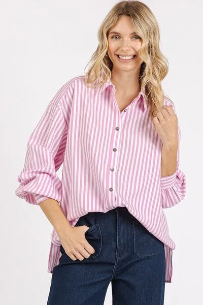Mittoshop Button Down Striped Long Sleeve Shirt sold by Charming Charlie