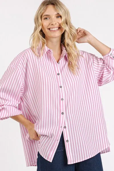 Mittoshop Button Down Striped Long Sleeve Shirt sold by Charming Charlie product image thumbnail 4
