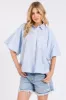 Mittoshop Button Down Striped Puff Sleeve Shirt sold by Charming Charlie